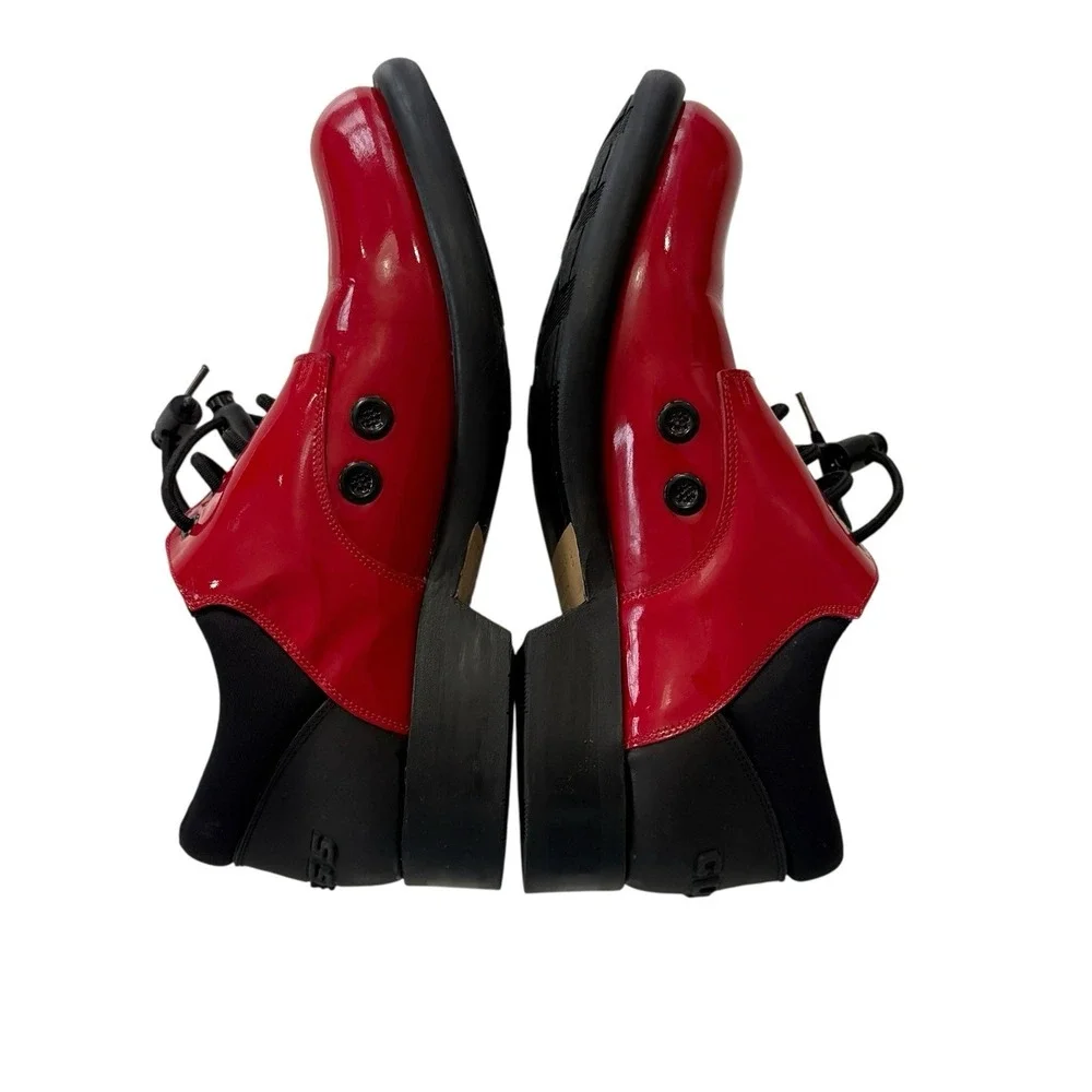 Guess Red Patent Leather Chunky‎ Lug Sole Lace-Up Shoes Club Kid Y2K Women's 8